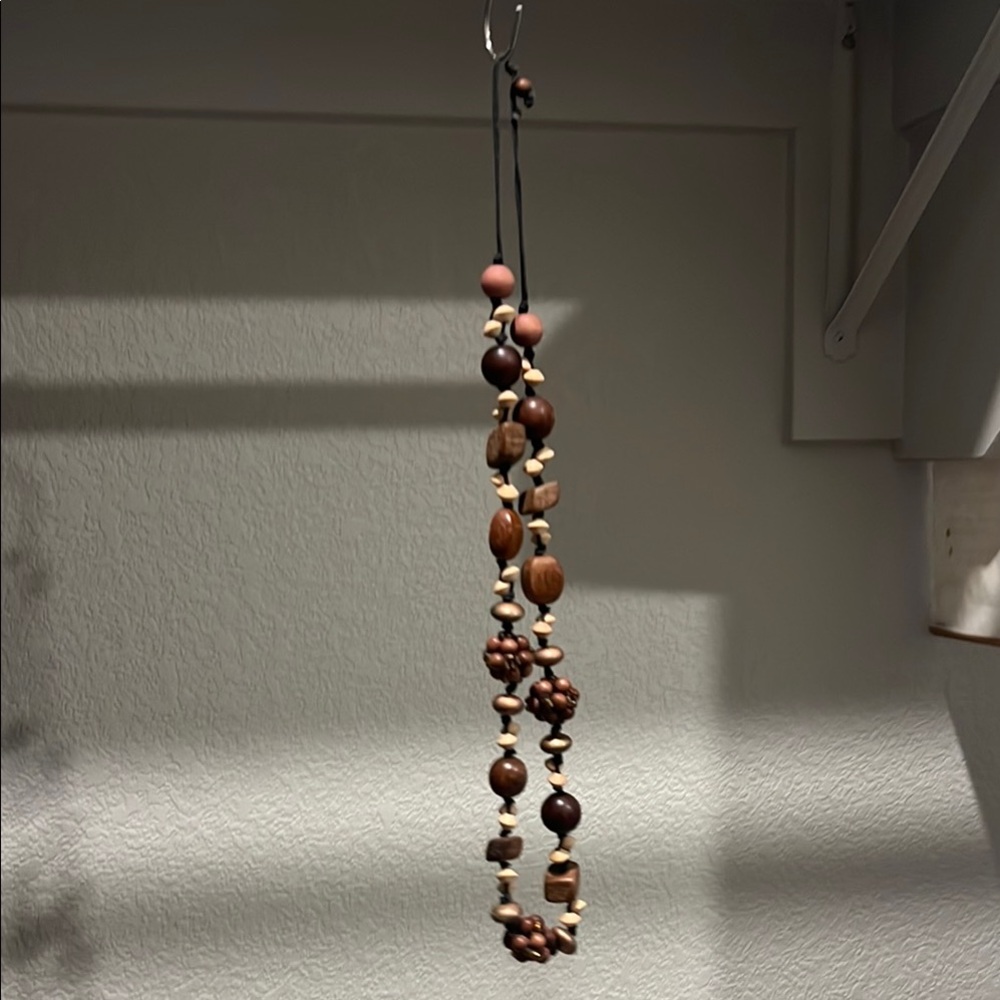 Rustic Wooden Bead Necklace
